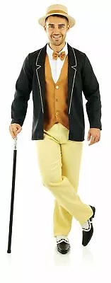 Mens 1920s Gentleman Suit Fancy Dress M - XL Adult Great Gatsby Costume • £22.48