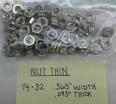 (100) Nut 1/4-32 .365  W .093  T Non-Magnetic • $12.95