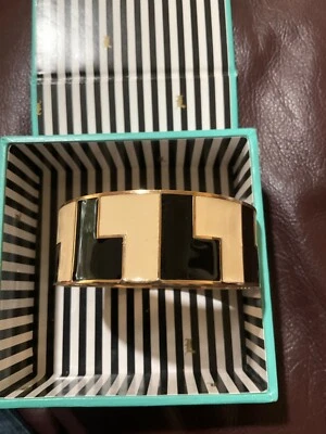 $16.99 • Buy NIB L.A.M.B. Gwen Stefani Signed Black And Cream Enamel Bangle Bracelet/VTG.