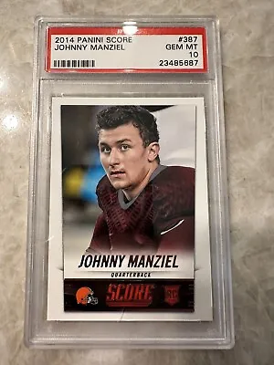 2014 Johnny Manziel Panini Score Base RC Card PSA 10 #387 Texas A&M Aggies Rare • $23.03