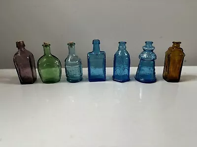 Lot Of 7 GLASS MINI BOTTLES WHEATON TAIWAN 3” Tall • $40