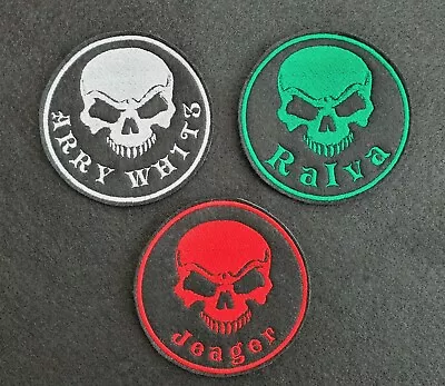 £4.20 • Buy Personalised Embroidered Skull Name Patch Badge Banner Iron On Sew On