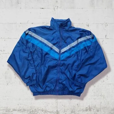 Playcrew Vintage Blue Windbreaker / Lightweight Jacket Size M Retro 90s 80s • £24.99