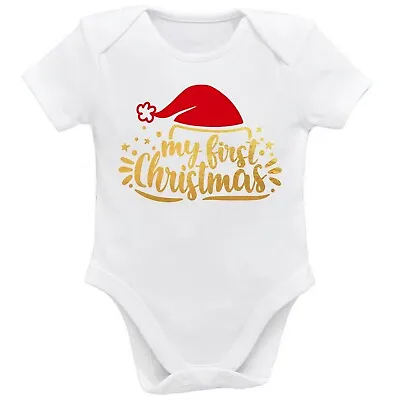 My First Christmas Baby Girl Boy Santa Short-Sleeved Suit Christmas Eve Outfit • £8.49