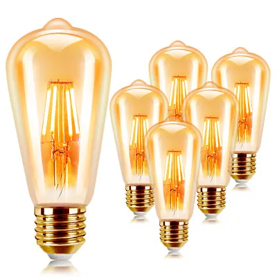 £5.99 • Buy Vintage Retro Antique LED 6W Squirrel Cage Edison Style Light Bulbs E27 Screw In