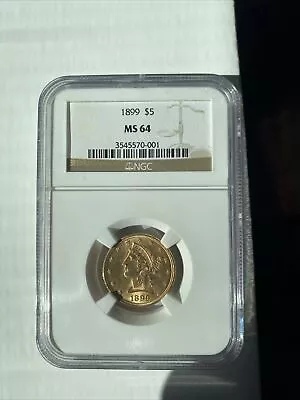 1899  $5 Dollar Liberty Gold Coin Ms 64 • $620