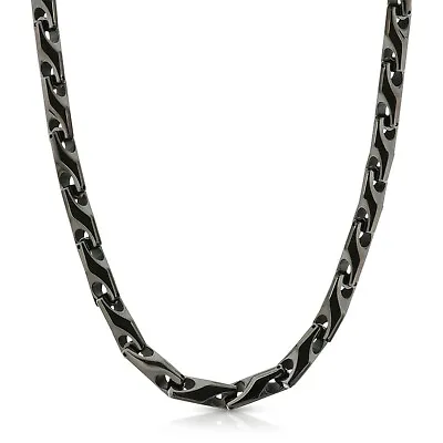New Heavy 9 Mm BLACK Tungsten Carbide Men's Biker Necklace (001) - FREE SHIPPING • $124.95