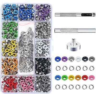 £11.49 • Buy DKINY 300pcs Metal Eyelets Grommets Kit With Hole Punch And Setting Tools Eyelet