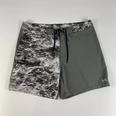 Huk Performance Fishing Boardshorts Swim Trunks Size 40 Grey Camp Mossy Oak Mens • $12.60