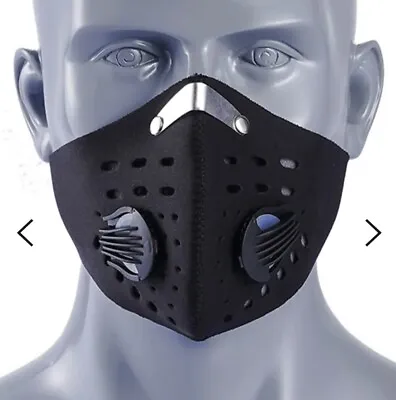 £2.99 • Buy Double Valve Reusable Anti Pollution Air Face Mask PM2.5 Filter Cycling