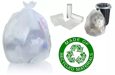 £5.92 • Buy 20 X Clear Refuse Sacks Large Recycling Bags Strong Bin Liners 100L  