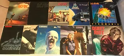 Lot Of 10 Rock Vinyl LPs Albums SCORPIONS DEF LEPPARD AC/DC QUIET RIOT • $49.99