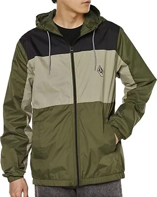 VOLCOM Men's ERMONT Windbreaker Shell Jacket - MIL - Large - NWT • $84