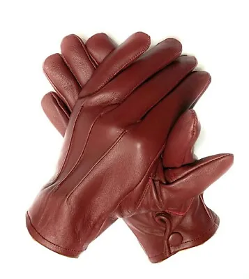 Men's Dress Driving Cycling Genuine Lambskin Leather Unlined Gloves  • $24.99