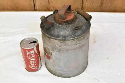 Antique Vintage Eagle 1 Gallon Metal Tin Gas Oil Can Wood Handle • $15