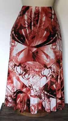 Bnwt. Saloos. Long Rust Graphic Print Maxi Skirt. Size Uk Xl. • £8