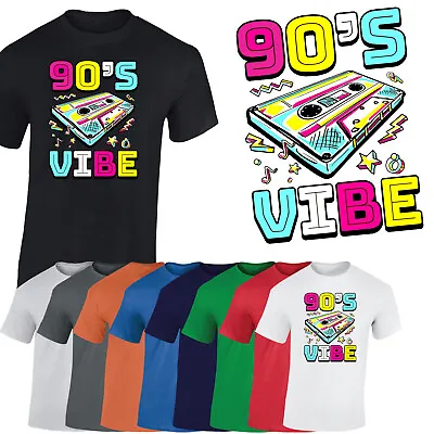 90s Music Mens T-Shirt Costume Fancy Dress Party Vintage Retro Vibes Gift Tshirt • £8.99