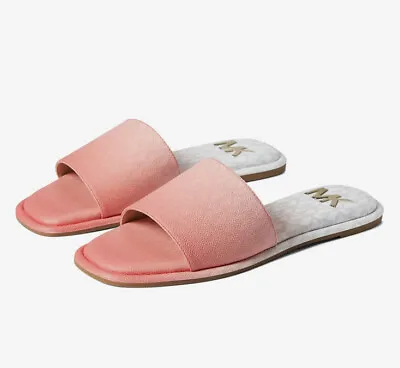 Women MK Michael Kors Hayworth Slide Sandals MK Sig Degrade Dahlia • $49.49