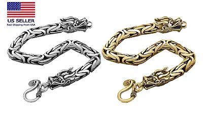 $14.99 • Buy Unisex Silver Dragon Bracelet Golden Silver Lucky Stylish Cool And Fashion