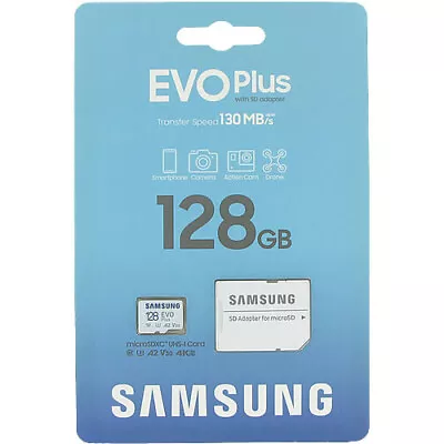 Samsung Evo Plus 128GB MicroSD SDXC U3 Class 10 A2 Memory Card 130MB/S Adapter  • £12.99