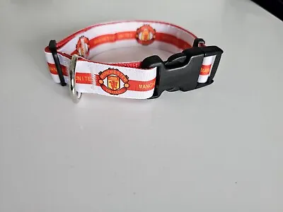 Manchester Utd Inspired Design Handmade Adj Dog Collar SEE DESCRIPTION FOR SIZIN • £8.49