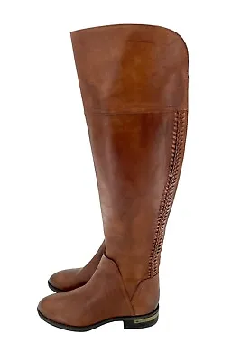 Vince Camuto Boots Pedra Over The Knee Riding Boot Brown Leather SZ 5 New SH08 • $79.20