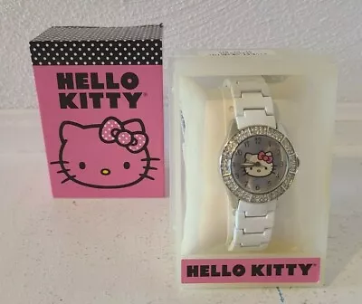 £20.46 • Buy M.Z. Berger Hello Kitty Watch White Hard Band With Faux Diamonds And BOX NEW