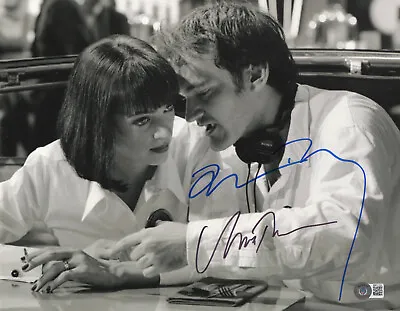 Quentin Tarantino Uma Thurman Signed Autograph Pulp Fiction 11x14 Photo Beckett  • $1250