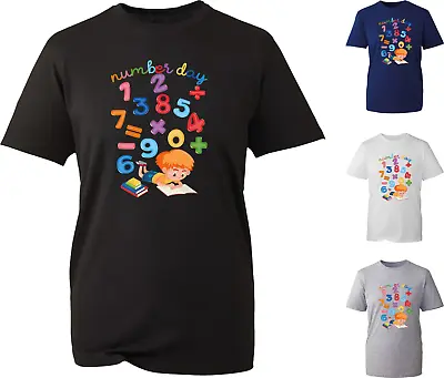 Numbers Day T-Shirt Colourful Numbers Maths Day School Charity Day Gift Tee Top • £9.99