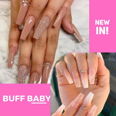 £3.99 • Buy Nude Shimmer Coffin Long False Press On False Nails Diamante 24 Pack NEW!