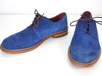 John Lewis Mens Shoes Derby Blue Suede Oxford Lace Up Smart Formal Casual UK 8 • £39.99