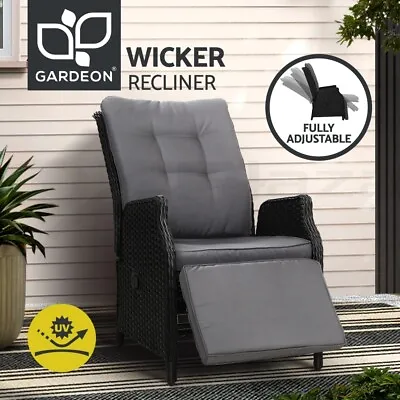 $204.96 • Buy Gardeon Recliner Chair Sun Lounge Setting Outdoor Furniture Patio Wicker Sofa