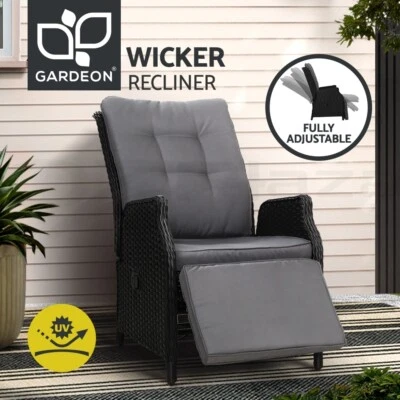$213.95 • Buy Gardeon Recliner Chair Sun Lounge Setting Outdoor Furniture Patio Wicker Sofa