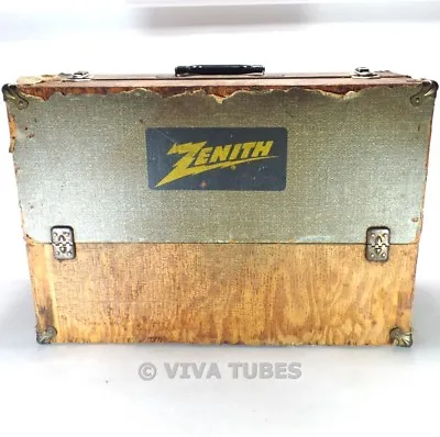 Large Grey Speckled Zenith Vintage Radio TV Vacuum Tube Valve Caddy Case • $24.95