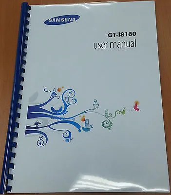 SAMSUNG GALAXY ACE 2 I8160 160 PAGES PRINTED USER MANUAL A5 • £13.99