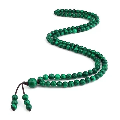 Prayer Beads Bracelet Men 108Mala Tibetan Buddhist 6mm Malachite  Stone Necklace • $10.97