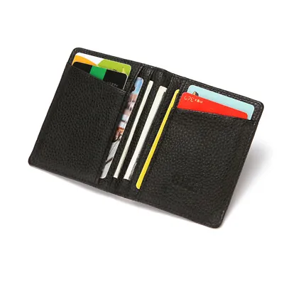 £5.29 • Buy Mens Real Leather Contactless Block Slim ID Debit Credit Card Holder Wallet UK
