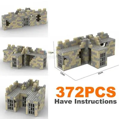 MOC WWII Military Base Fortress Battle Scene Tower Weapon House10 Bulk DIY Set • $41.93