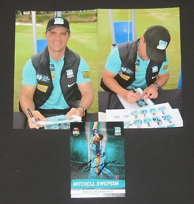 Signed Brisbane Heat Mitchell Swepson Cricket BBL Trading Card #094 + Photos • $19.99