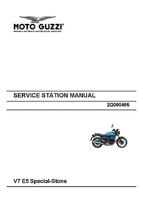 Moto Guzzi Chassis Service Manual Printed 2021 V7 E5 Stone • $25