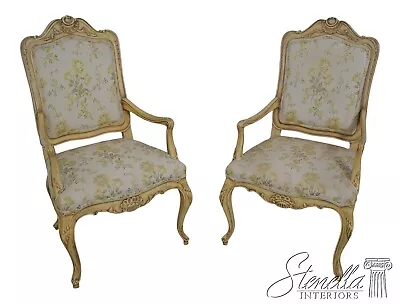 63263EC: Pair KARGES Vintage Paint Decorated French Armchairs • $1095