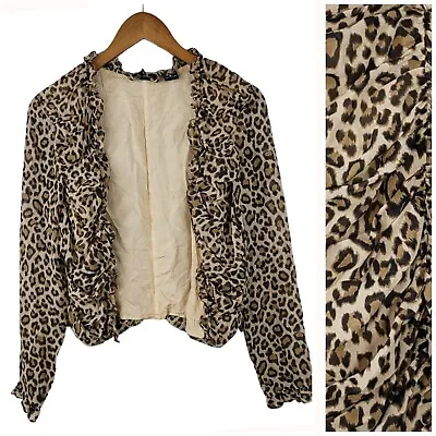 Moda International Size Medium Silk Jacket Light Weight Cheetah Leopard Evening • $28.04