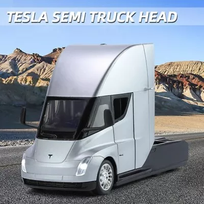 1:24 Tesla Semi Truck Head Alloy Car Model Metal Diecast Sound&Light Kids Gift • $29.49