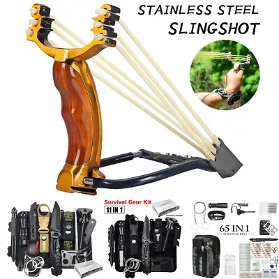 Outdoor Emergency Gear Survival Kit Camping Hiking Tactical SOS Tools Slingshot • $27.99