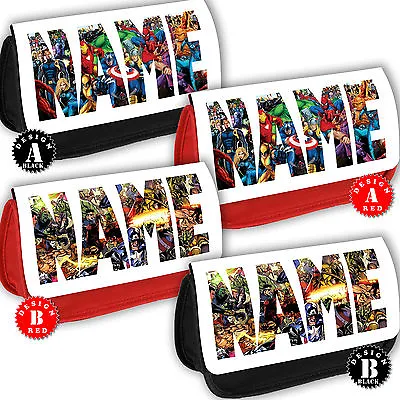 MARVEL PERSONALISED LOGO Pencil Case Bag Superheroes Hulk Avengers Any Name Gift • £9.95