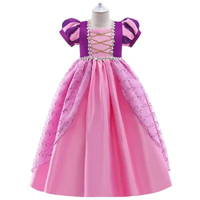 $24.99 • Buy Childrens Kids Girls Princess Rapunzel Halloween Costume Dress Ball Gown 3-10T