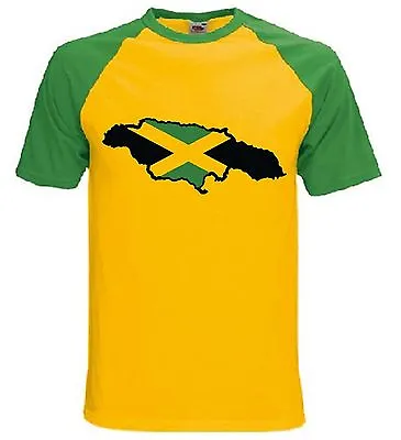 JAMAICAN FLAG T-SHIRT - Reggae Rasta Bob Marley Jamaica Bobsled - Sizes S-XXL • £12.95