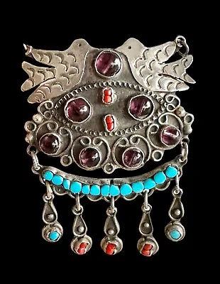 Probably MATL MATILDE POULAT PENDANT MEXICAN 925 AMETHYST TURQUOISE CORAL • $399