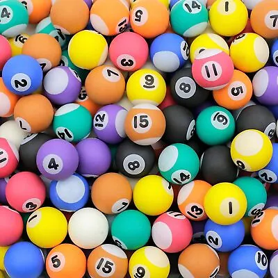 1 Set Of 16 Billiard Pool Style Rubber Bouncy 27mm Super Balls Gift Party Favors • $9.99