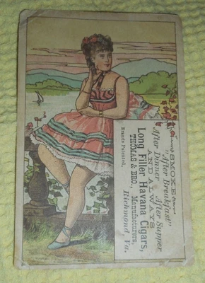 $32.50 • Buy Victorian Trade Card Havana Cigars Thomas & Bro Richmond VA Great Graphics 1886